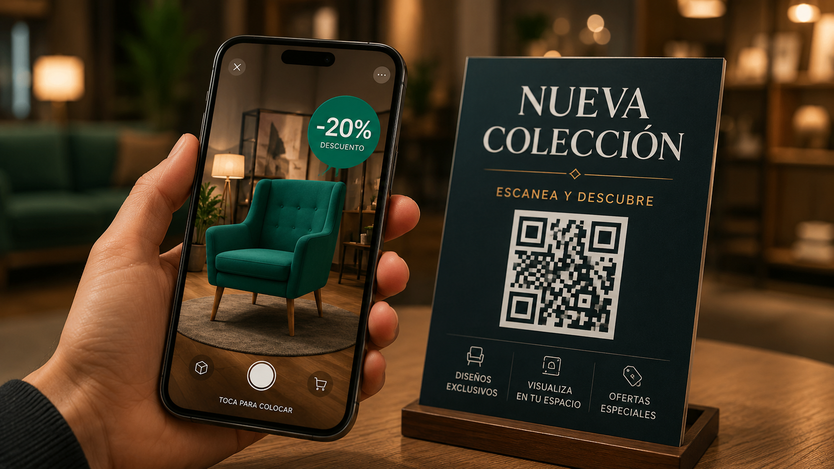 Ejemplo de una experiencia de realidad aumentada